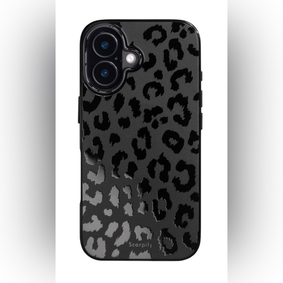 iPhone 16 PL Matte Black Leopard Cheetah Print Magnetic Case Cover Cute NIB - Picture 1 of 16